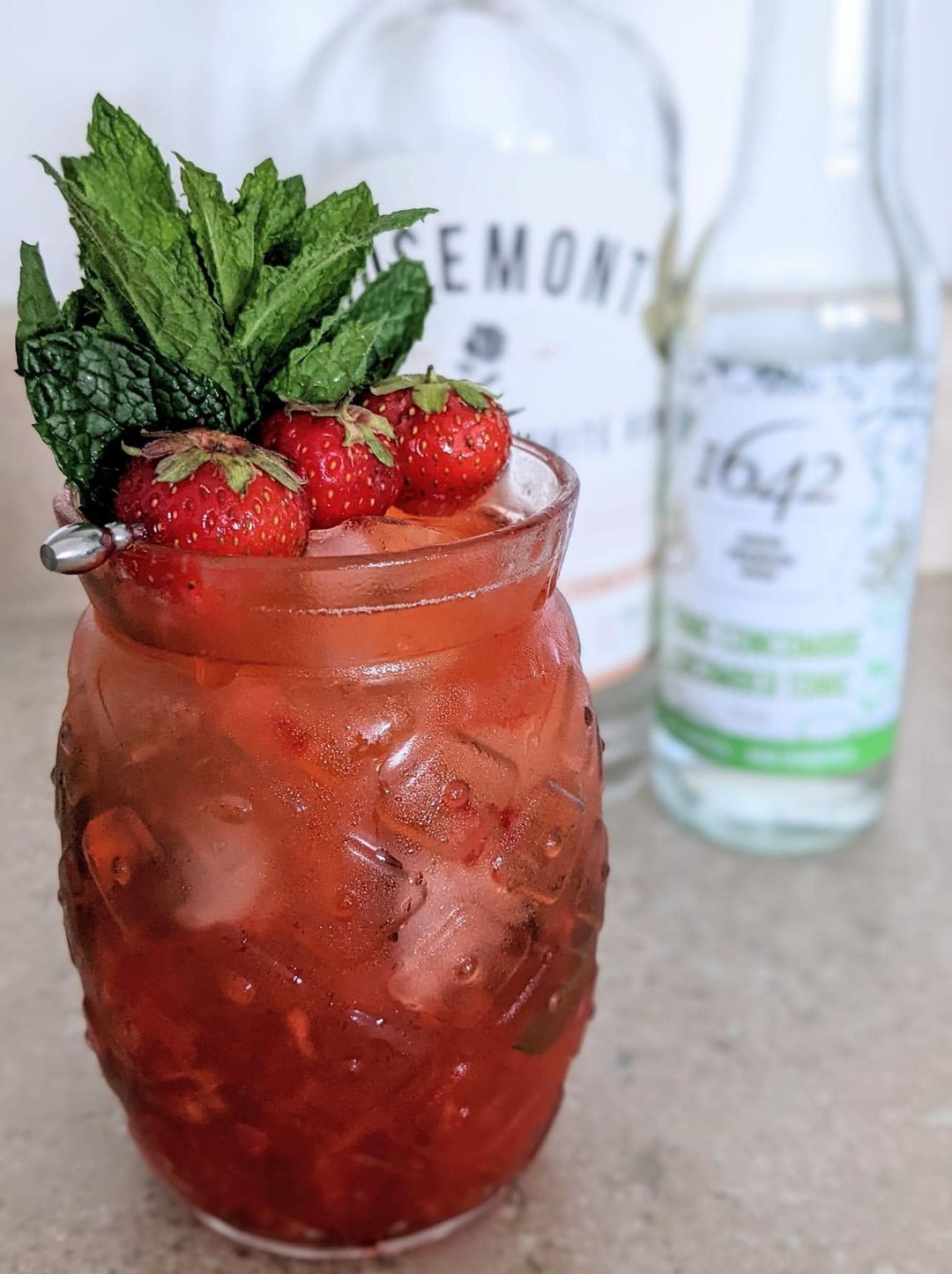 Delicious mojito with Quebec strawberries