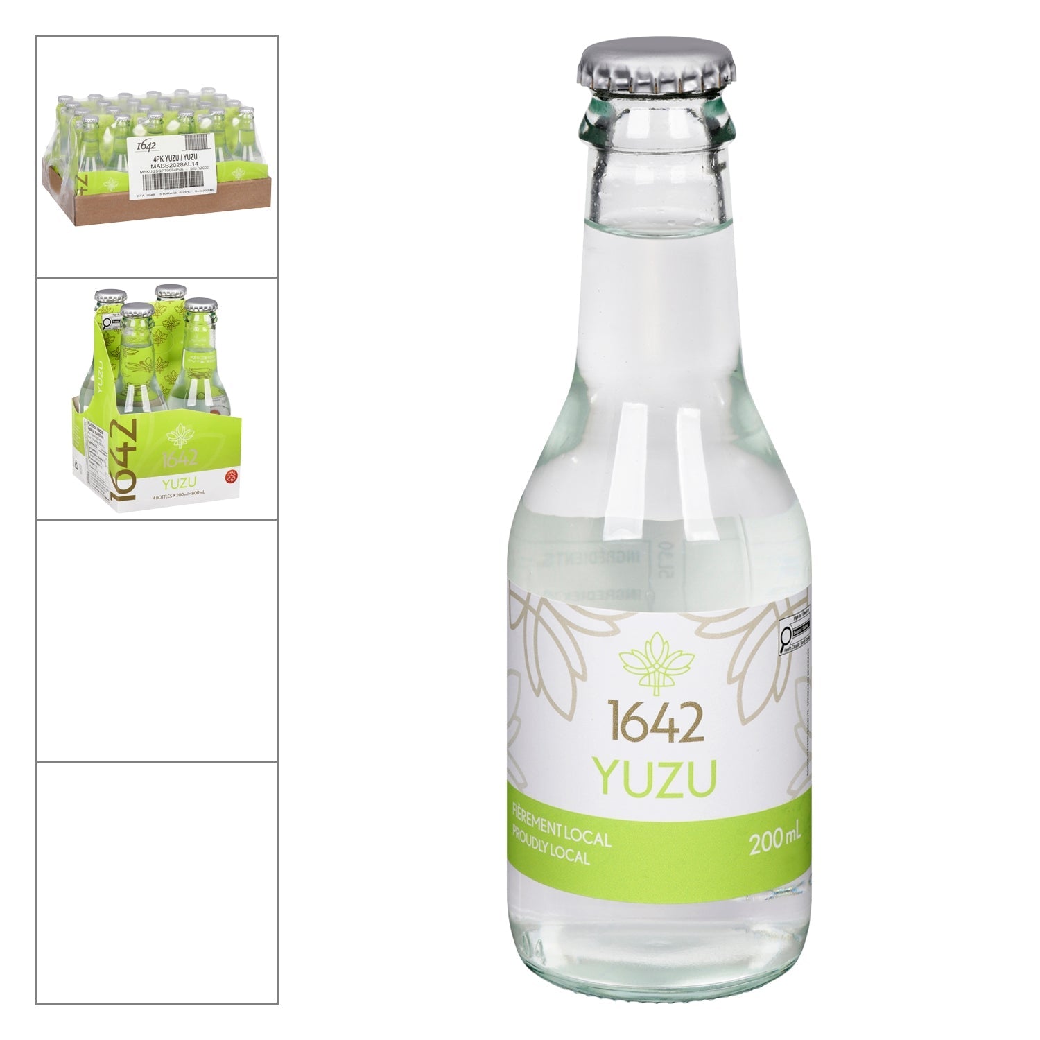 1642 Yuzu — bouteille 200 ml, emballage 4 x 200 ml et caisse