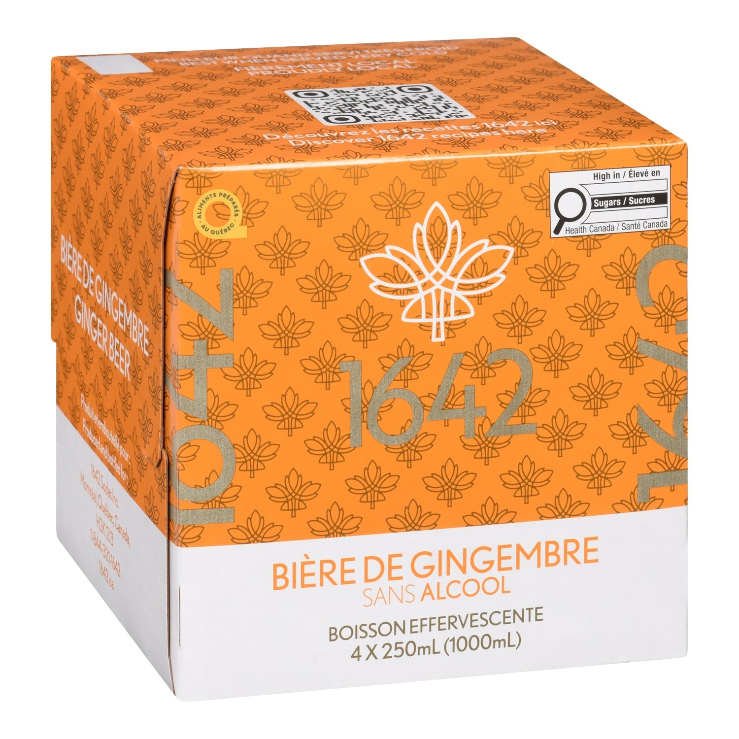 1642 Ginger Beer — 4 x 250 ml package, French label