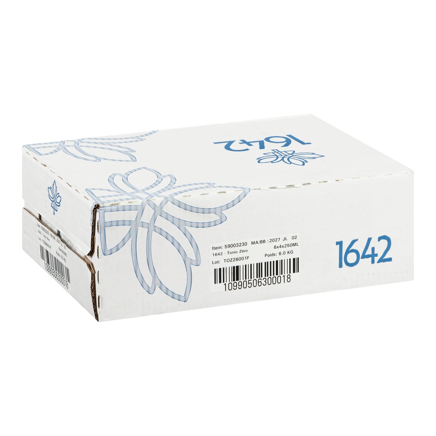 1642 Tonic Zéro — caisse 6 x 4 x 250 ml