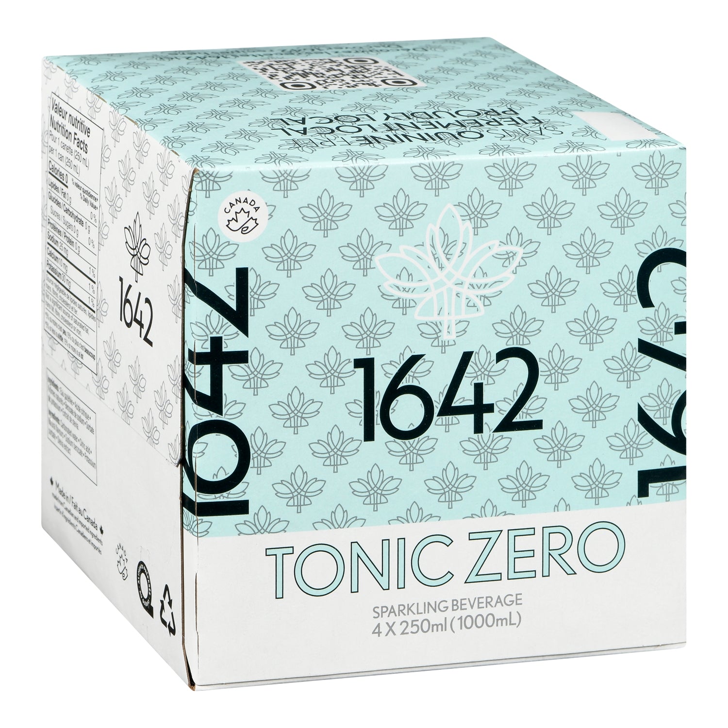 1642 Tonic Zéro — 4 x 250 ml pack, English label