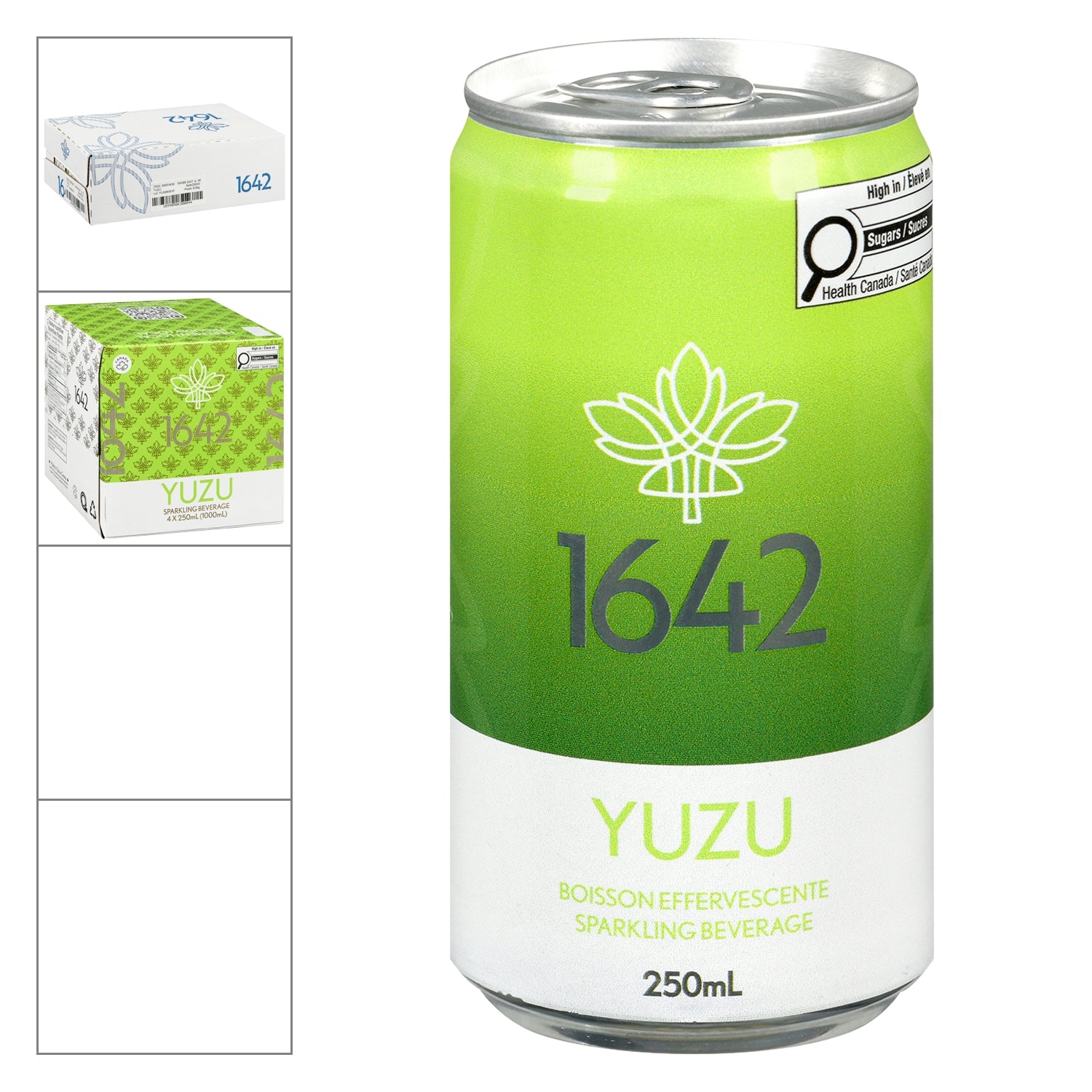 1642 Yuzu — canette 250 ml, emballage 4 x 250 ml et caisse