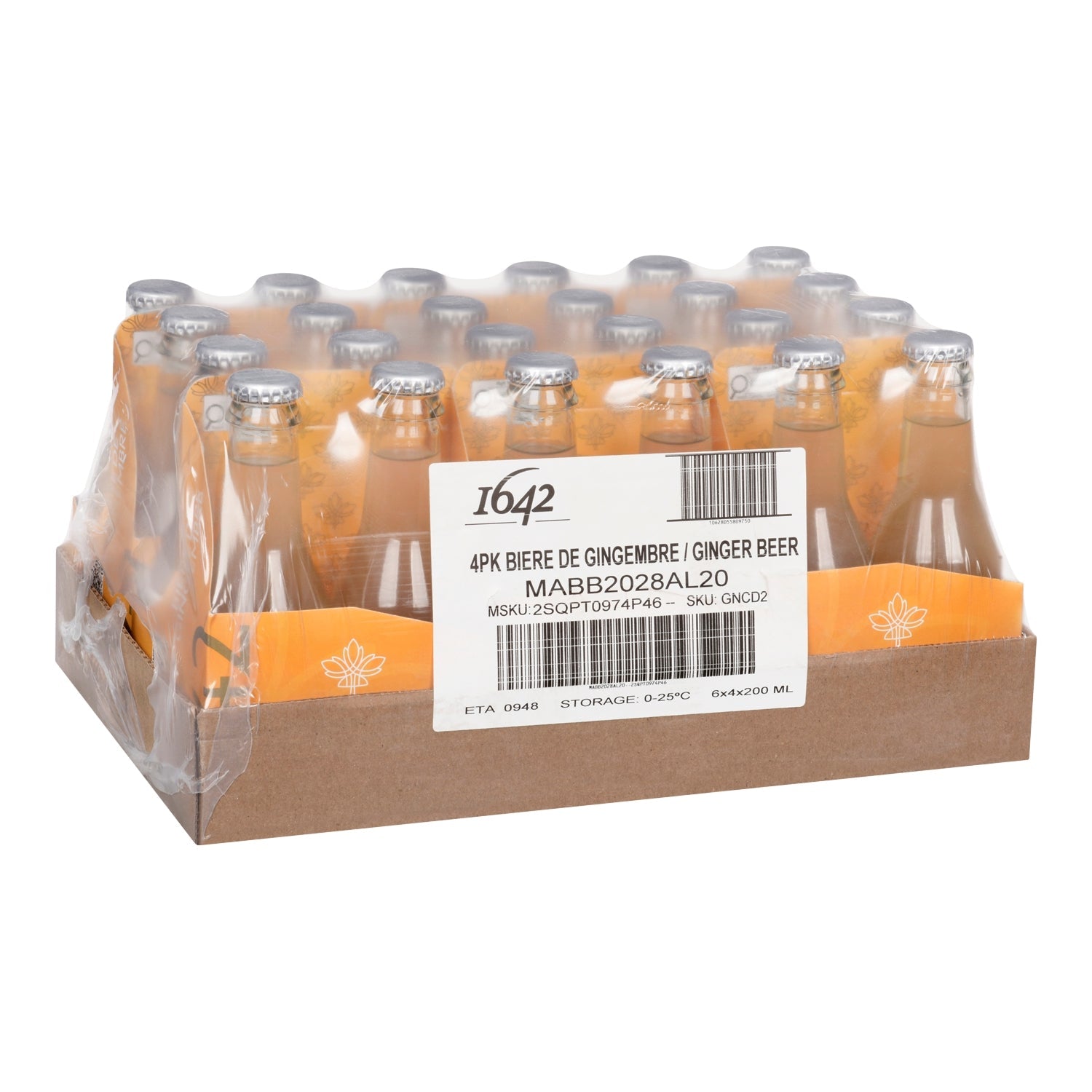 1642 Bière de Gingembre — caisse 6 x 4 x 200 ml