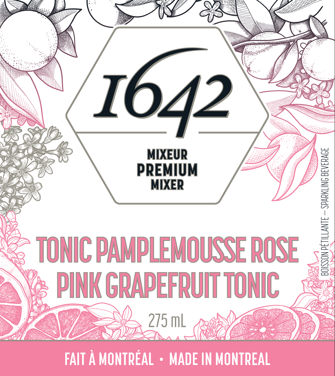 Tonic Pamplemousse Rose - 1642 Tonics et Mixeurs